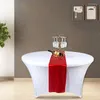 Table Cloth DD 152cm 60inch Round Tablecloth Cocktail Spandex Cover High Stretch Wedding El Birthday White Black Color