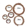 Decorative Flowers Wreaths 35/25/20/15Cm Rattan Craft Floral Hoop Wreath Frame Diy Dried Flower For Christmas Wedding Party Garlan Dhpnr