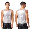 Men's Tank Tops 2023 Mens T-shirts Shiny Sequin Sleeveless Loose Christmas Performance Clothing Fashion Nightclub Party Waistcoat