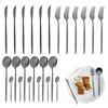 Ensembles De Couverts Ensemble De Couverts En Acier Inoxydable 24pcs Pour 6 Personnes Accessoire Simple Et Élégant Déjeuner Dîner