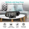 Desk Table Clocks FM Radio LED Digital Projection Alarm Clocks for Bedroom 180 Projector Wake Up Clock USB Charge Snooze Mode Desktop Clocks x0719