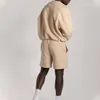 Herrspårar Anpassade jogging kostym Två bit jumper kortuppsättning män kläder fleece mens tröjor set sweat gym atletiska spår shorts