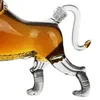 Wijnglazen 700-800 ml Creatieve Leeuw Vorm Wijnfles Fierce Animal Decanter Art Mode Whiskey Vodka Shochu Heupfles Decoratie Gift 230718