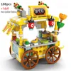 Blokken City Street Shop Cars Bouwstenen Compatibel Mini Classic Bricks Ijs Fast Food Winkel Kinderen Creatief Speelgoed Kinderen Geschenken R230718