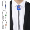 Bolo Ties American Cowboy Neckties Necklace Men for Men Boolo Ties bola Ties with Guitar ShapeペンダントPUレザーロープHKD230719