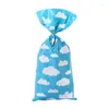 Emballage cadeau bleu ciel blanc nuage couleur impression Opp sac à bouche plate petit emballage de biscuits de bonbons alimentaires