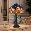 Настольные лампы Винтаж Tiffany Lamp Средиземноморский витраж Dragonfly Light светодиод E27 AC Powered 85V-265V для украшения комнаты