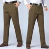 Trajes para hombre, pantalones de traje de hojalata de verano para hombre, pantalones de algodón de cintura media, estrechos, sueltos, sólidos, de negocios, informales, papá