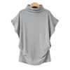 Kobieta w Plus Size Tha Bawełna Bawełniana swobodna koszulka Turtleeck Krótka koszulka z rękawem Batwing Tshirt Top 5xl 230719