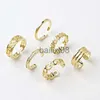 Band Rings 6Pcs/Set Gold Color Adjustable Toe Ring Simple Open Ring Set Women Knuckle Stkable Open Band Hawaiian Beh Foot Jewelry J230719