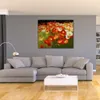 Art mural de fleurs sur toile Poppy Pizzazz Peinture contemporaine artisanale pour entrée