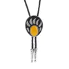 Bolo Ties KDG Western Cowboy Cynk Stop Bolo Tie Bear Paw Point Natural Stone Western Cowboy Men and Women Bolo Tie HKD230719