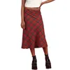 Jupes Femme Plaid Imprimé Taille Haute Midi Jupe A-ligne Moulante Longue Jupe Crayon Y2K Streetwear E-Girl 90S Mode 230719