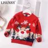 Pullover 2023 Autunno Inverno Kid Christmas Deer Maglione maglione Cappotto Abbigliamento per bambini Baby Cotton Thick Wool Top Boy Pullover lavorato a maglia 2-7y HKD230719