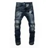 Jeans masculino Calça jeans skinny lavagem clara rasgada longa azul motocicleta rock Z230719