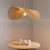 Hängslampor japansk stil lampa retro kreativt rep restaurang hängande ljus led vardagsrum hemvistelse handgjorda vävda ljuskronor