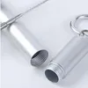 Portable Reusable Metal Straw Collapsible Stainless Steel Drinking Straw Telescopic Straw to Drink Water with Aluminum Key-chain Case Kfakp