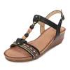 Sandalen MVVJKE Damen-Keilsandalen, Strand, offene Zehen, römische Sandalen, Vintage-Perlen, böhmische Sandalen, Schuhe, Vollgummi-Einlegesohlen, Sommer, 230718