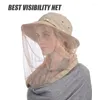 ワイドブリム帽子ファッションサンハット折りたたみ式蚊めったにネットメッシュ忌避昆虫蜂の保護屋外日焼け止め釣りキャップ