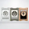 Multifunctional V-Shaped Cigar Cutter Zinc Alloy Cigarette Holder Design With Leather Case Gift Box Cigar Scissors Metal Cutting