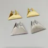 Dangle Earrings Simple Triangle Rhombus Three Dimensional Golden Female Personality Men Women Couples European And American Jewelry