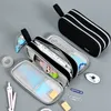 Pencil Bags 3 Compartment Large Capacity School Pencil Case Pen Bag Student Pencil Cases Cosmetic Bag Stationary Organize Office Supply 230719