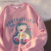 Sweats à capuche pour femmes Sweats à capuche pour femmes Série lait en peluche épaissie pull à col rond automne et hiver dessin animé coréen conception unique sens étudiant Z230719