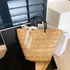 Other Bags Women Shopper Tote Bag Fashion Simple Straw Shoulder Bag Handmade Rattan Woven Beach Bag Female Shoulder Basket Portable Bag 230719