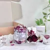 Romantique Rose Fleurs séchées Cylindre Aromathérapie Bougie parfumée à la cire de soja de luxe avec fleur sèche