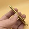 Pistoolvormige pen met pen van massief messing met ophangring voor creatief gebruik