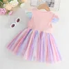 Robes de fille ma bébé 9M-4Y enfant en bas âge infantile enfants bébé fille robe Bow Tulle fête de mariage robes d'anniversaire pour les filles d'été