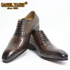 Skin Classic Oxford Prints Snake 18 Style Dress Leather Coffee Black Lace Up Pointed Toe Formal Shoes Men 230718 51 2307