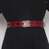 Belts Women's Runway Fashion Hollow Out Genuine Leather Cummerbunds Female Dress Corsets Waistband Decoration Wide Belt R1768