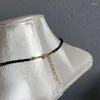 Łańcuchy 40 cm 5 cm marka mody prosta czarne spinelowe koraliki krótkie naszyjnik żeńska biżuteria kobiety Choker bijoux femme lame impreza 2023