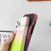 Mobiltelefonfodral lämpliga för iPhone 14Promax Dual Color Gradient Stor fönsterfodral 2-i-1 Apple 13 Anti Drop Protective Case J230719