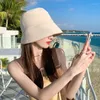 Berets Summer Fisherman Hat Women Женщины сплошной лук складываемой широкий края солнцезаписные козырьки на открытом воздухе.