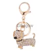 Car Key Dachshund Car Key Chain Fashion Dog Key Ring Charm Pendant Keys Holder Key Ring Women Girl Gift Car Styling Interior Accessories x0718