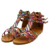 Sandaler Kvinnor Flat Shoes Summer Bohemian Gladiator Roman Sandal Boho Sandalias Mujer Colorful Female Beach Flat Shoes 230719