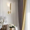 Стеновые лампы Золотая лампа гостиная спальня декор кронштейн легкий роскошный эль -бар