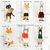 Alfinetes broches Mr Ms Gentleman Lady Cat Rabbit Fox Broche Pin Denim Animal Jacket Fivela Camisa Distintivo Amantes Jóias Presente Para Casais Dhd6N