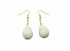 Boucles d'oreilles pendantes arrivées naturel Howlite magnésite 14x22mm facettes goutte boucle d'oreille pierre 5 paires/lot