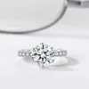 2 0CT Silver 925 Rings Natural Gemstone Zirconia Diamond Wedding Ring For Bride Women Band Fine Jewelry J-427242P