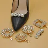 Shoe Parts Accessories 1 Pair Lady Removable Pearl Clip Buckle High Heel Charm DIY Shoes Decor 230718