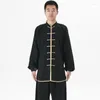 Etnische Kleding 17 Kleuren TaiChi Uniform Traditionele Chinese Lange Mouwen Wushu Mannen KungFu Pak Uniformen Tai Chi