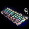 Jogo de teclado EZSOZO Ronde Sleutel Mechanische Toetsenbord Punk Plating 104 Sleutel Toetsenbord Retroiluminado Usb Bedraad Laptop Toetsen203O