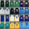 Młodzież chłopcy męskie LeBron Basketball 12 Ja Morant Jersey Kids zszyte James Luka 23 Stephen 30 Curry 77 Doncic Jerseys zielony czarny niebieski biały biały preple żółty James