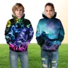 Space d'hiver d'automne NASA ASTRONAUT 3D HOODIES POUR BIG Boy Girl Sweat-shirt Fashion Childre