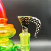 2023 Wig Wag 14mm Thick Bowl Piece Bong Glass Slide Water Pipes Cream Teal Blue white Horn Holder Tip Heady Slides Colorful Bowls Male Smoking Accessory