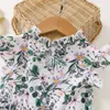 Flickans klänningar 1-6 år gamla barn Girl Summer Floral Dress Baby Girl Fashion Sleeveless Dresses With Bow Design Toddler Girl Casual Dress R230719