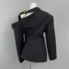 Costumes pour femmes 2023 Off épaule Asymétrique Blazer Pour Femmes Mode Bandage Costume Veste Mujer Y4002